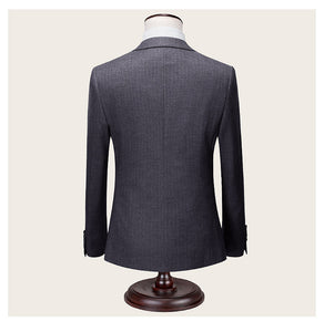 Grey Stripe Double-Breasted Suit