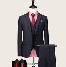 Load image into Gallery viewer, Dark Grey Stripe Pattern Suit