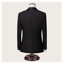 Load image into Gallery viewer, Black Tuxedo Silk Collar Suit