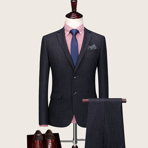 Dark Grey Stripe Pattern Suit