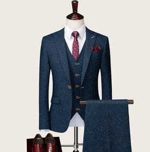 Dark Blue Green Classic Style Suit