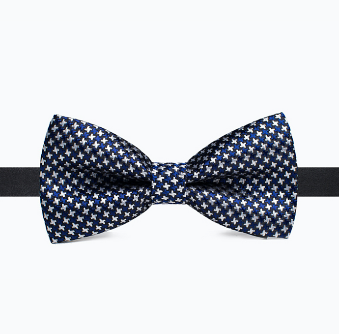 Blue & White Cross Bow Tie