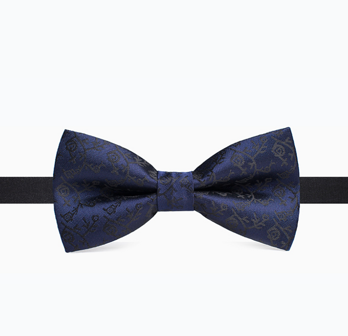 Blue & Black Pattern Bow Tie