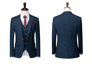Dark Blue Green Classic Style Suit