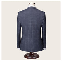 Load image into Gallery viewer, Grey Check Pattern Single Button Blazer