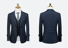 Load image into Gallery viewer, Blue Wool Blend Vintage Suit