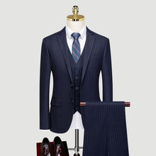 Load image into Gallery viewer, Blue White Stripe Winter Suit