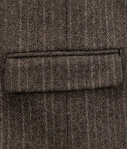 Brown Stripe Wool Blend Winter Suit