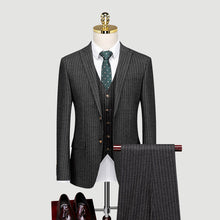 Load image into Gallery viewer, Grey White Stripe Winter Suit