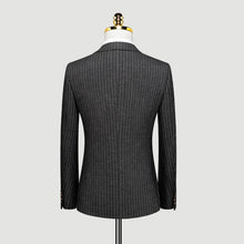 Load image into Gallery viewer, Grey White Stripe Winter Suit