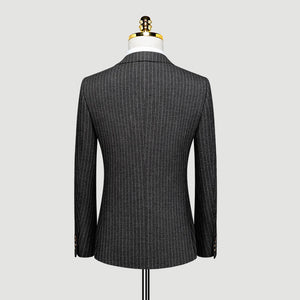 Grey White Stripe Winter Suit