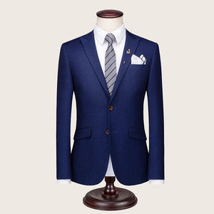 Navy Blue Two Buttons Blazer