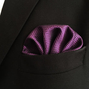 Purple Silk Necktie & Handkerchief