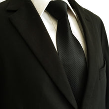 Load image into Gallery viewer, Black Silk Necktie &amp; Handkerchief