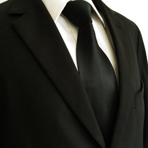 Black Silk Necktie & Handkerchief