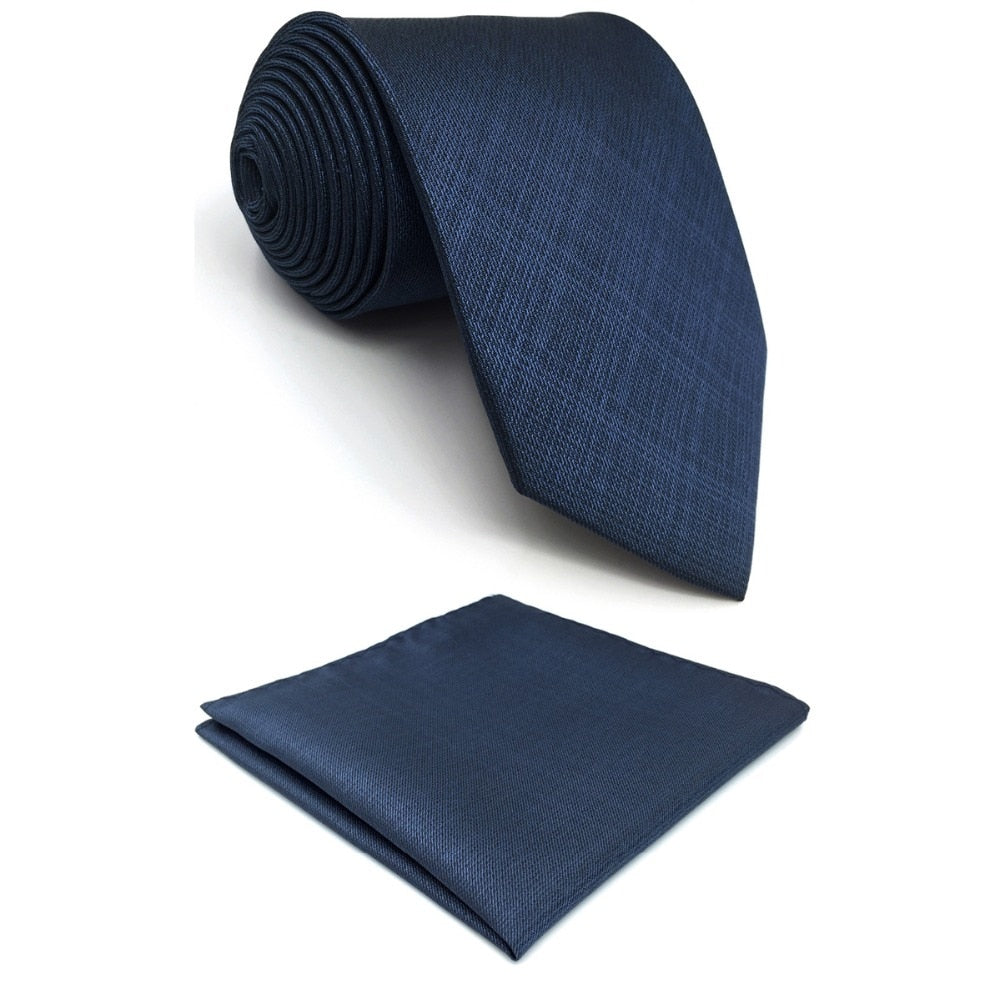 Navy Necktie & Handkerchief