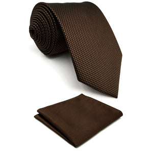 Brown Necktie & Handkerchief