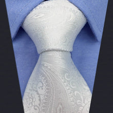 Load image into Gallery viewer, White Necktie &amp; Handkerchief