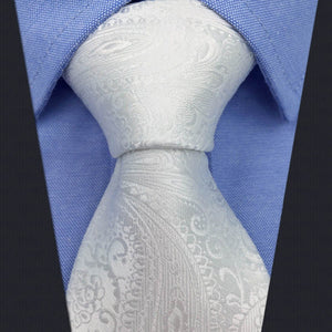 White Necktie & Handkerchief
